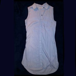 BeachLunchLounge Denim Sleeveless Shirt Dress XS